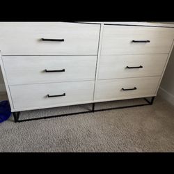 Beige Wooden Dresser - Black Finishes