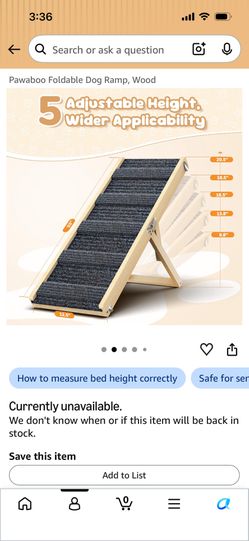 NEW In Box — Foldable Dog Stairs / Ramp For Sofa Or bed Etc
