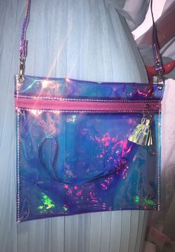 Purse or wallet rainbow with rainbow tassel