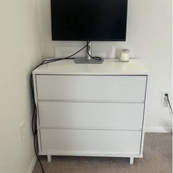 White 3 Drawer Dresser (New, Barely Used)