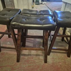 4 Counter Stools, Dark Brown