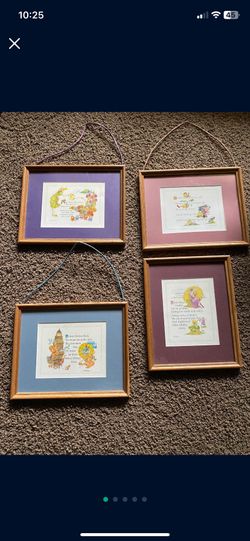 4 Framed/Matted Nursery Rhyme Pictures