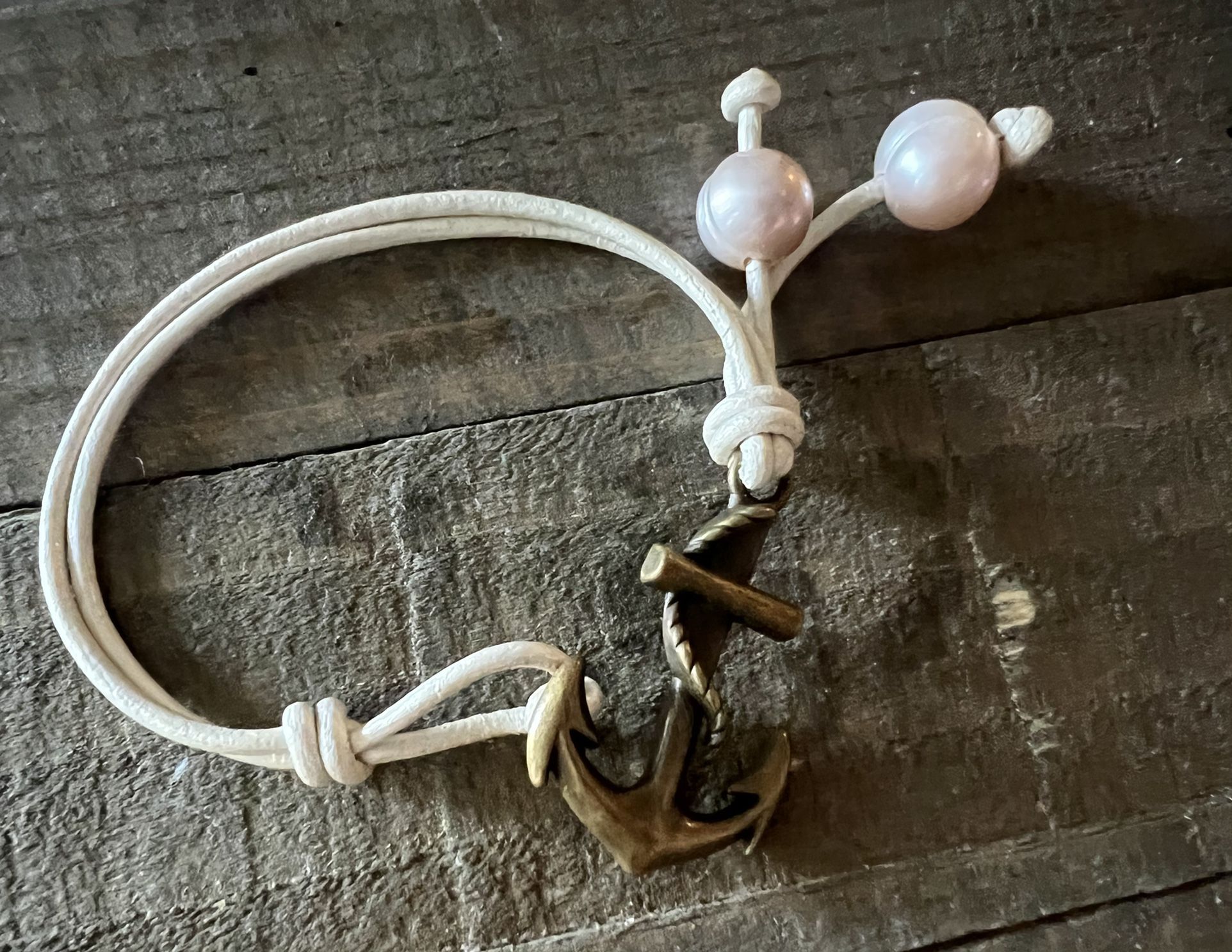 White Leather Bracelet