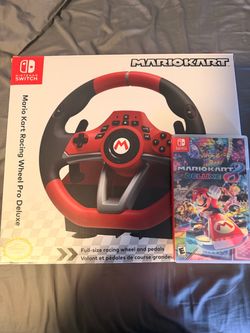 Mario Kart Racing Wheel Pro Deluxe + Mario Kart 8 Deluxe