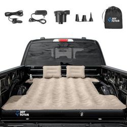 JOYTUTUS Truck Bed Air Mattress for 6-6.5Ft, Full Size Inflatable Air Mattress Short Truck Beds for Outdoor Camping, with Pump, Carry Bag and Cup Hold