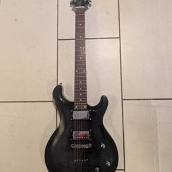 Transparent black electric guitar