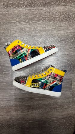 Christian Louboutin Louis Flat Calf Spikes Multi Color