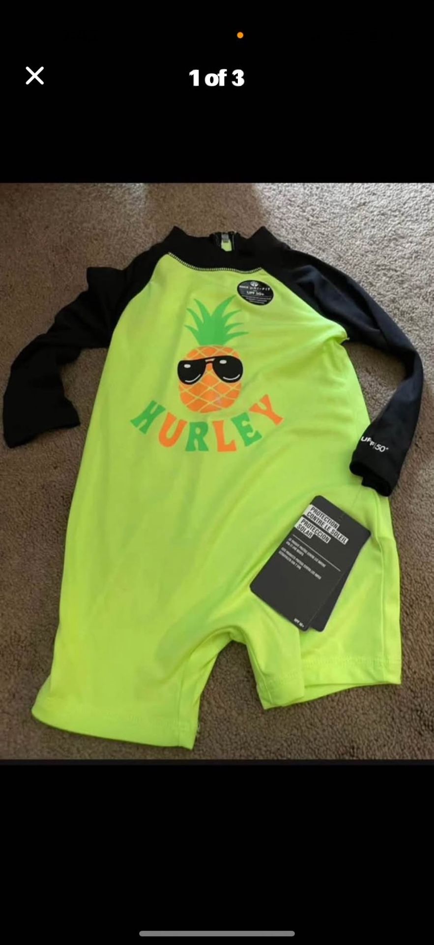 Toddlers Hurley swimsuit size 6 to 9 months