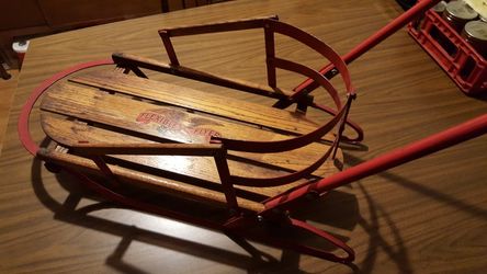 Vintage Flexible Flyer Model 28 Kids Push Sled- Awesome Condition !