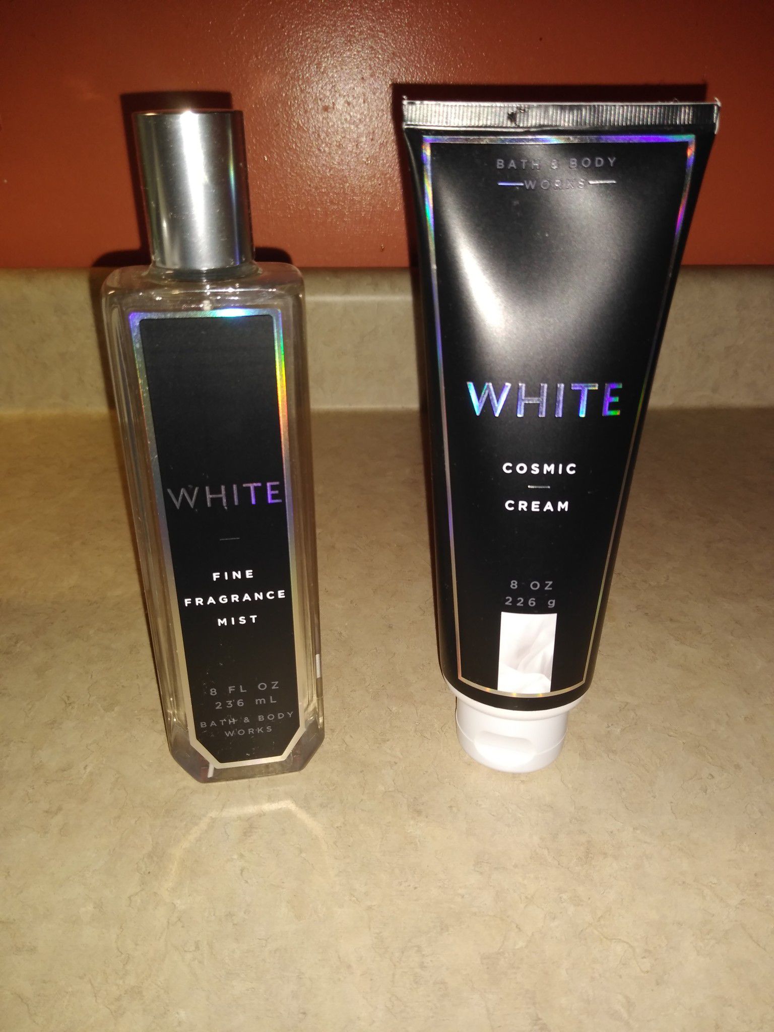 Bath & Body Works White Cosmic Body Cream & Fine Fragrance Mist BUNDLE 8 oz each