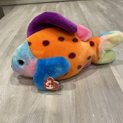 TY Beanie Baby Lips Fish New Neon Cute!