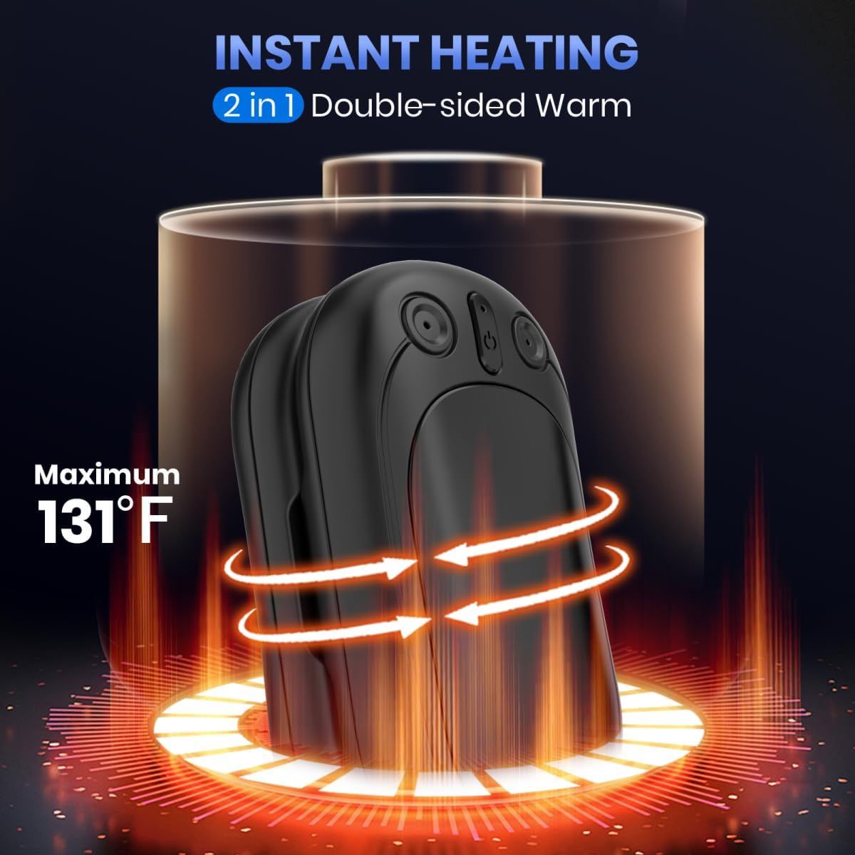 Hand Warmers Rechargeable, SECHKISS 2-Pack 5000mAh Reusable Portable Hand Warmer, 2 in 1 Electric Pocket Warmer Great for Outdoor, Hunting, Golf, Camp