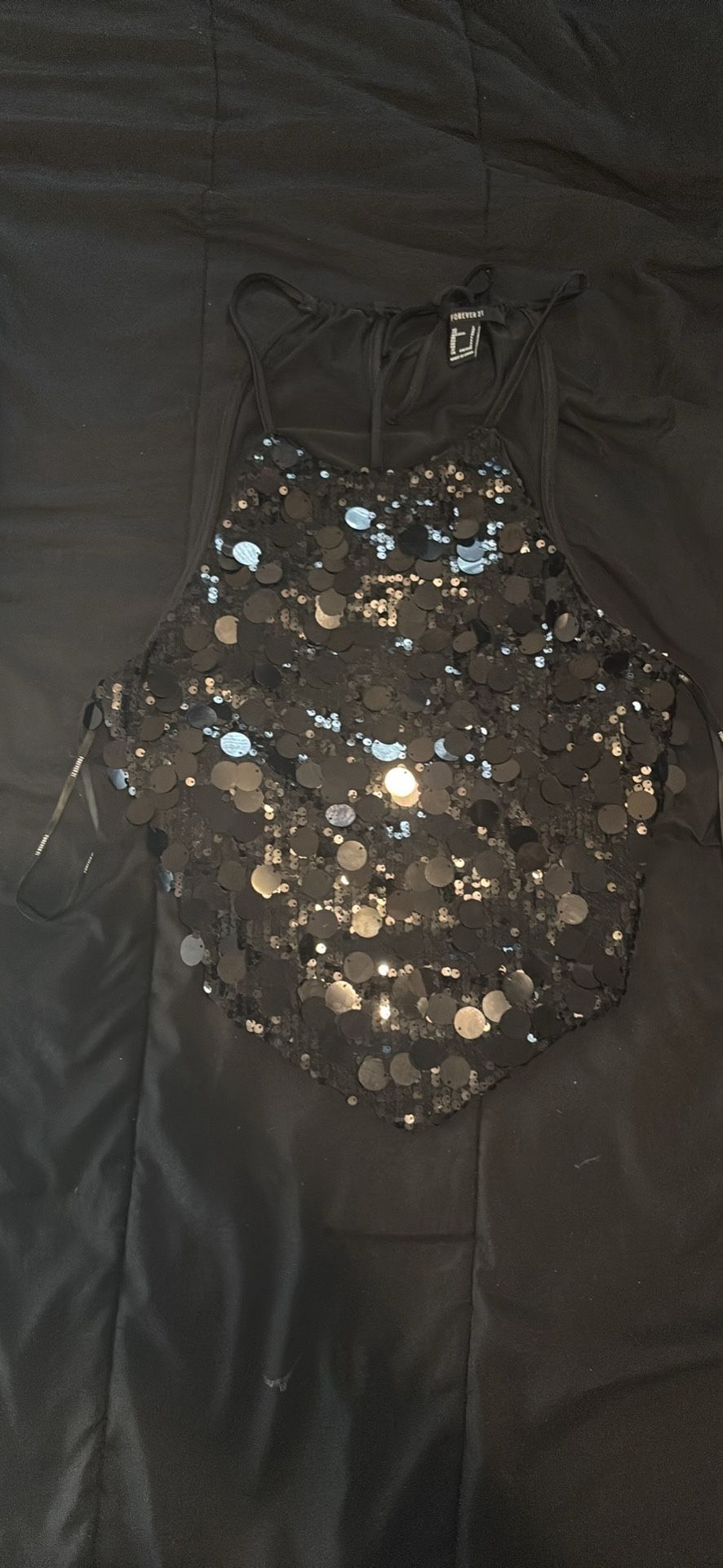 Sparky Crop Top And Blue Rhinestone Shirt