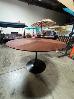 New 47” Wooden Top Metal Frame Round Dining table