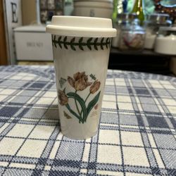 Portmeirion Botanic Garden Pink Tulip Ceramic Travel Mug
