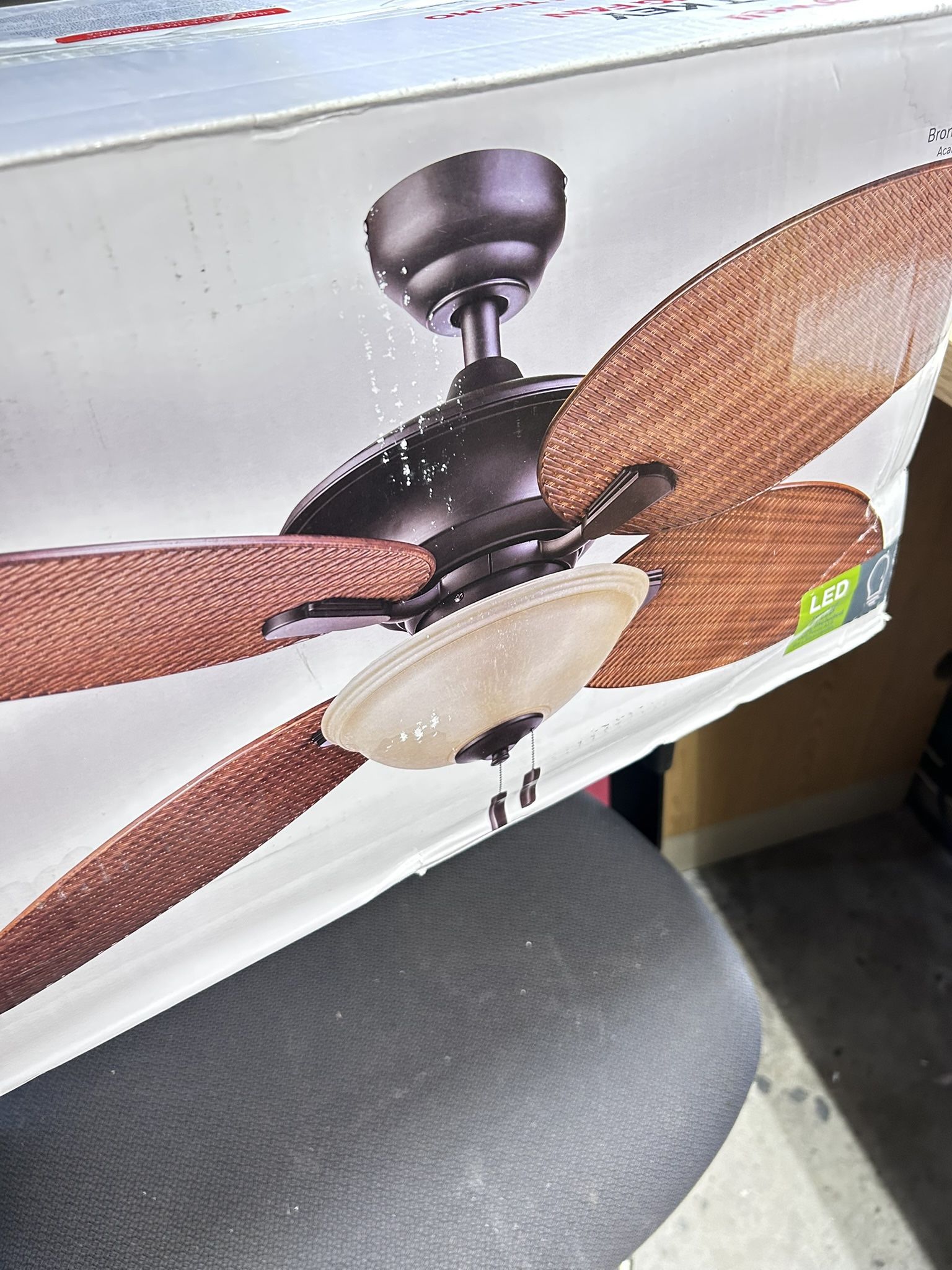 52" Honeywell Sunset Key Bronze 4-Blade Tropical Ceiling Fan W/ Reversible Airflow