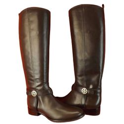 Tory Burch Bristol Brown Leather Tall Riding Boots 8