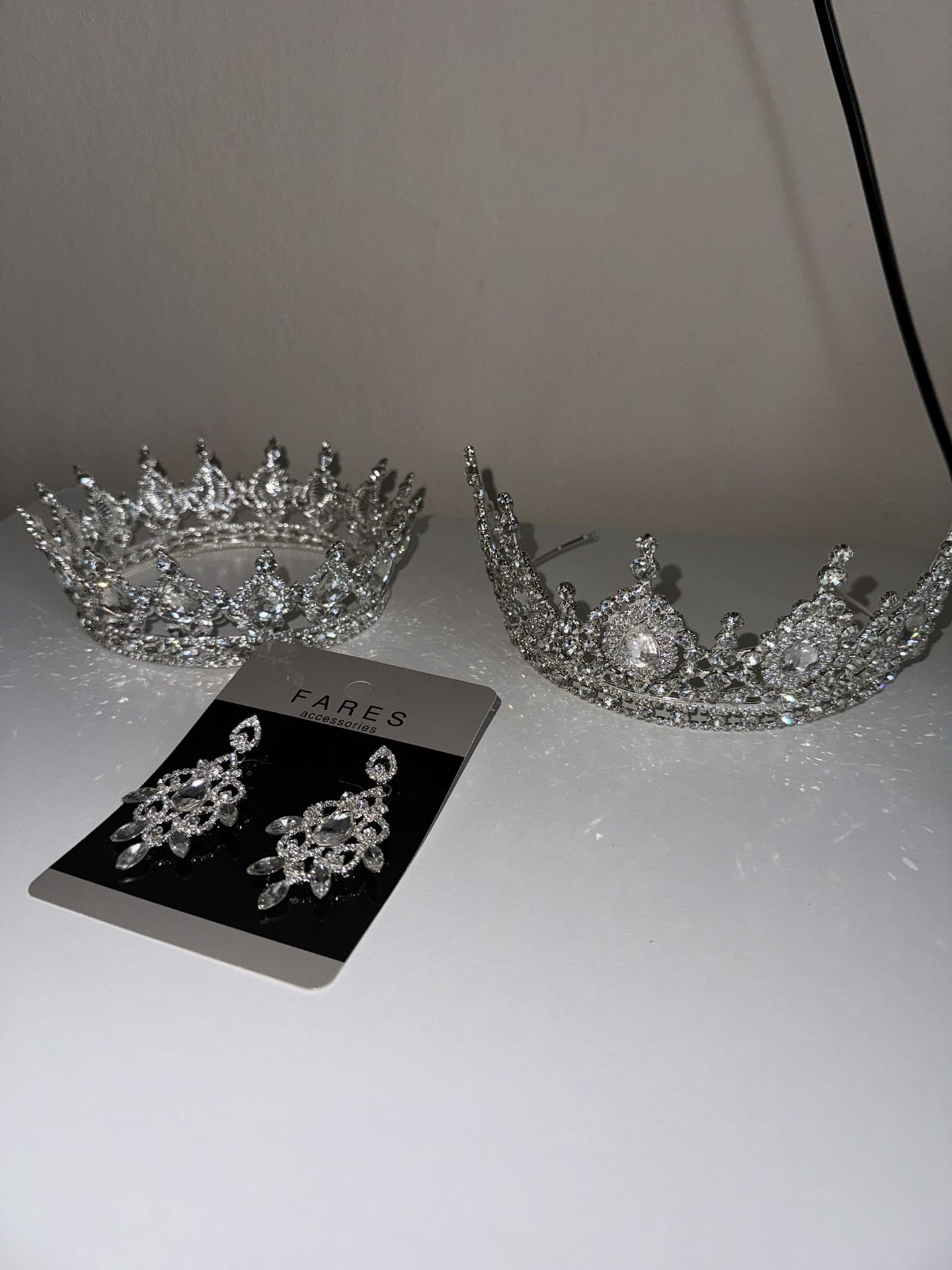 Silver Tiaras With Matching Earrings - $70!!