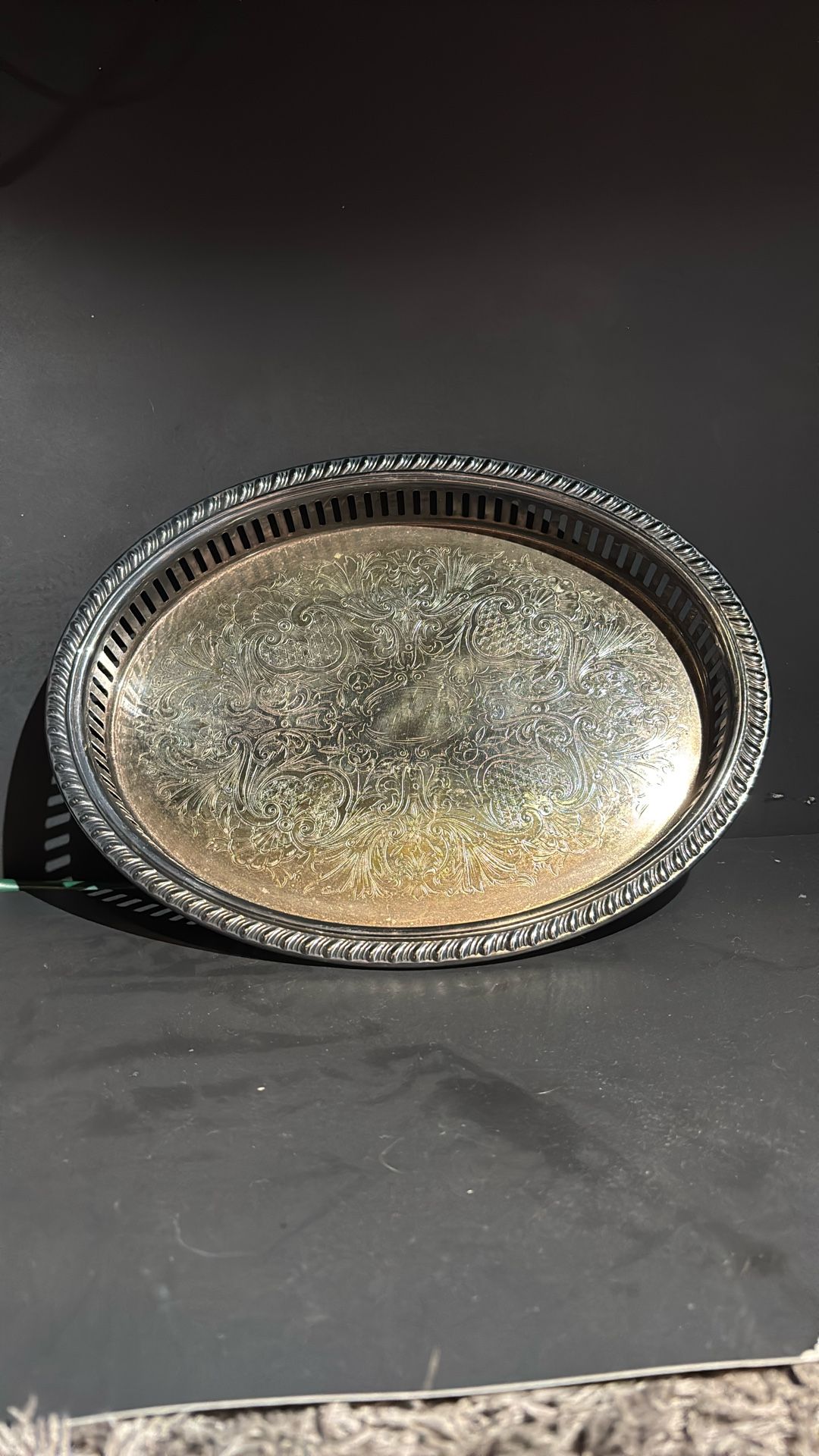 1950s Silver Serving Plate