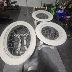 2 Tone Gray  Coffee Table Set