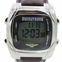 Monkey Bomb Casual Digital Leather Men's Watch