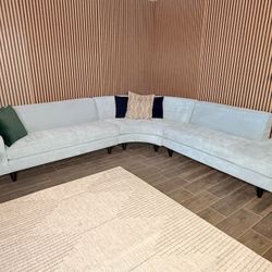 Powder Blue Circular Sectional Sofa