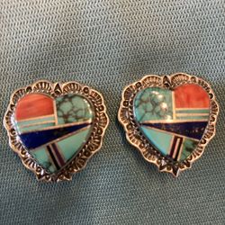 Genuine Stone Heart Earrings By Coriz