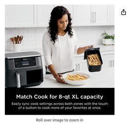Ninja DZ201 Foodi 8 Quart 6-in-1 DualZone 2-Basket Air Fryer with 2  Independent Frying Baskets, Match Cook & Smart Finish to Roast, Broil,  Dehydrate & More for Quick, Easy Meals, Grey : Home & Kitchen 