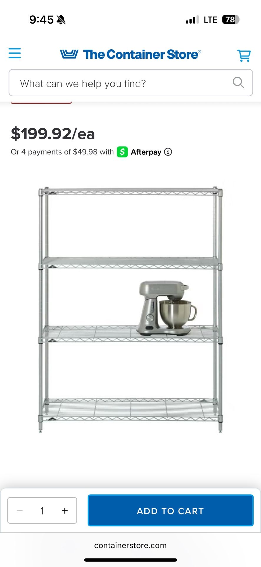 Container store Metal Shelves