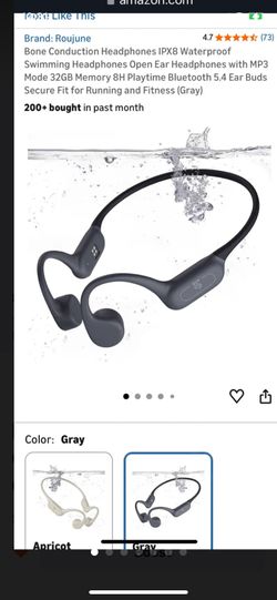 Roujune Bone Conduction Headphones Gray