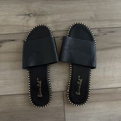 black sandals