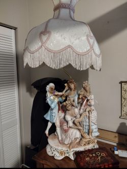 Capodimonte Large Italian Musical Quartet Porcelain Lamp