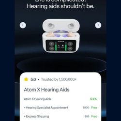Atom X Hearing Aids Brand New In Box