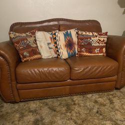 Leather Loveseat 