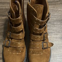 Aresoles Arezzo Tan Ankle Buckle Boots 
