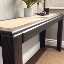 Modern-vintage solid oak console table