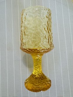 Italian Unique Handblown Yellow  Glass Goblets (set of 5) 