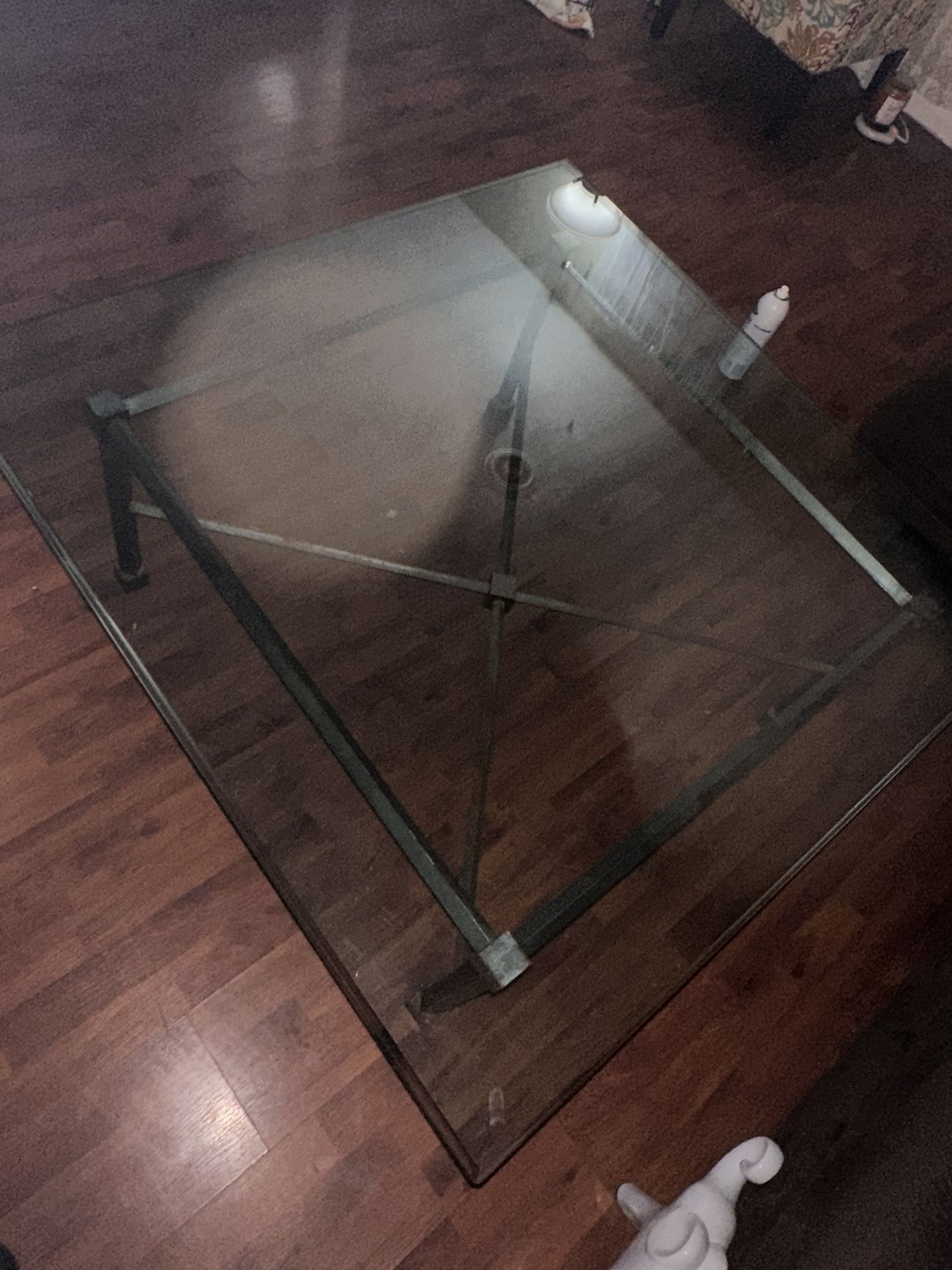  Iron Glass Coffee Table 