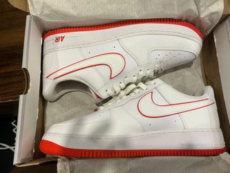 White lined with Red AF1