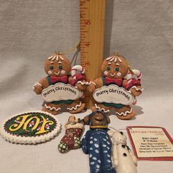 Christmas Resin Collectables VTG Lot Of 5