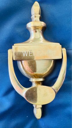 Brass Door Knocker with Welcome Engraving
