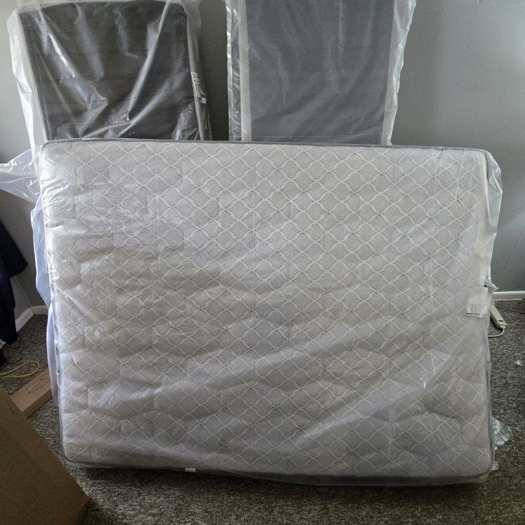 New Queen Mattress, Box Spring and Frame-originally $800