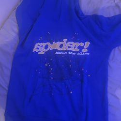 1:1 Spider Hoodie Blue Size Medium