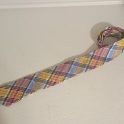 Multicolor Madras Plaid Necktie