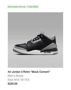 Jordan 3 Cement 2024 Sz 9 Shock drop 