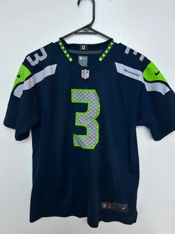 Russell Wilson youth lg blue Nike on field Seahawks jersey