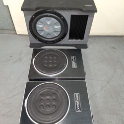 Car Subwoofers With Amplifiers built in LOT 3 Pcs