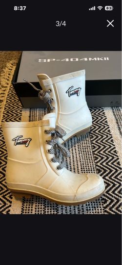 Tommy Hilfiger White Rubber Rain Boots