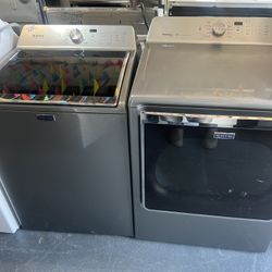 MAYTAG SET WASHER AND DRYER GREY COLOR WORKING PERFECTLY WITH WARRANTY Delivery and Installation Available 