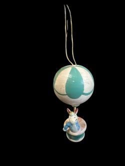 vintage wooden hot air balloon ornament.